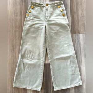 Zara  CROPPED WIDE LEG BUTTONED JEANS